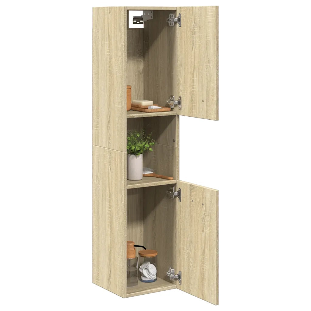 Mobile da Bagno Rovere Sonoma 30x30x130 cm in Legno Multistrato 849635