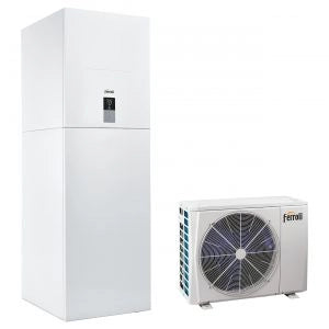 Pompa Di Calore Splittata Reversibile Aria-Acqua Inverter Ferroli OMNIA ST 3.2 12 Sistema con Integrazione Elettrica R-32 Monofase con Comando Incluso