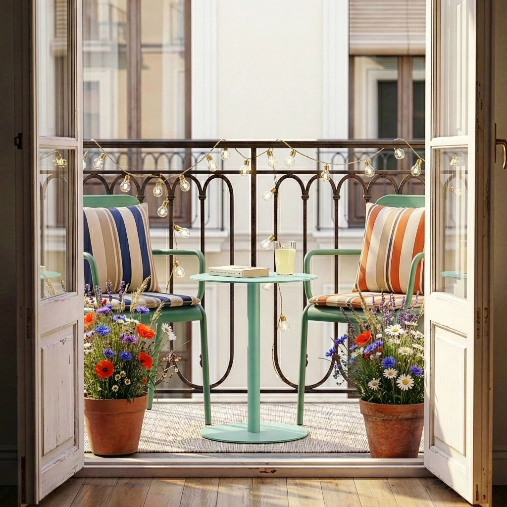 Tavolino Laterale da Divano Nastätten Metallo Piano Rotondo - Menta Verde [en.casa]