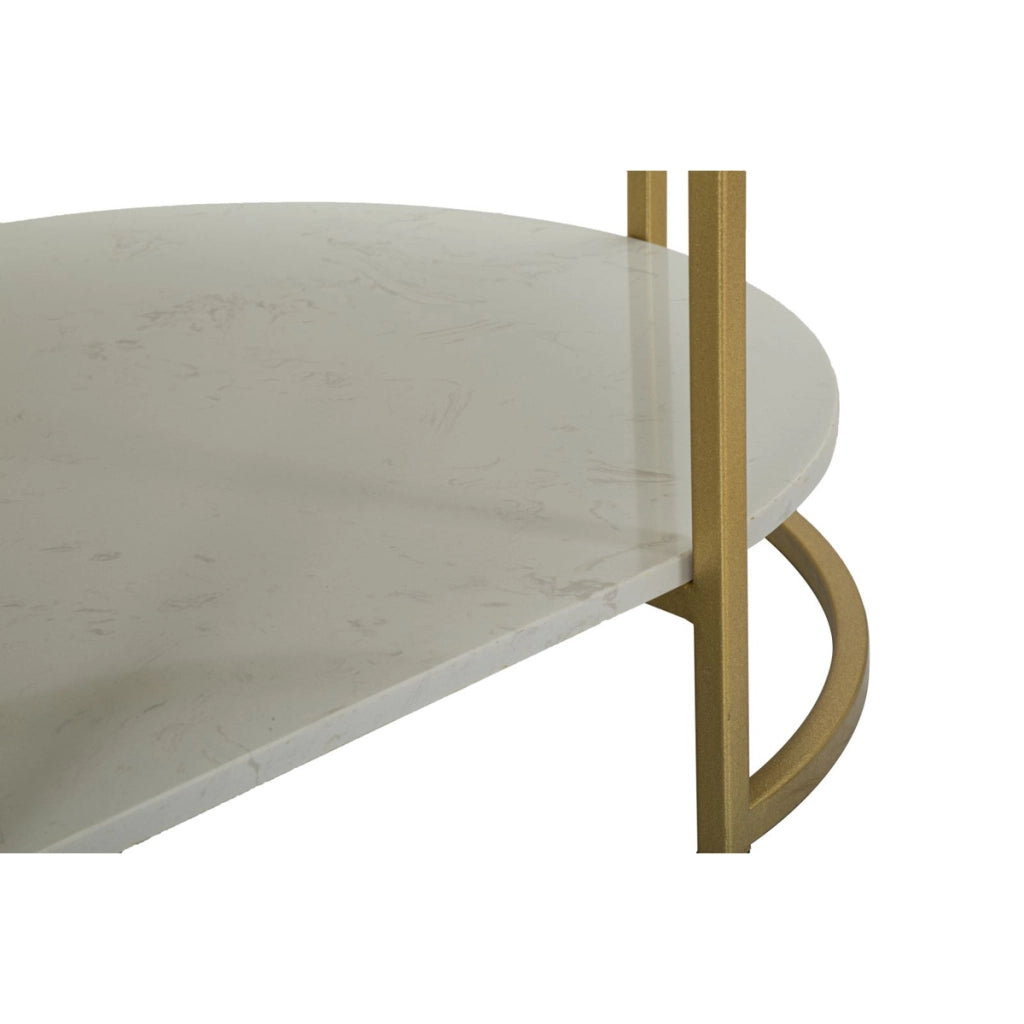 Tavolino VKH791, Oro, Metallo, 90x60x45 cm
