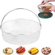 Frittoiaio a aria - Mandolina - Piastra in acciaio inossidabile - Foglia di cottura - Accessorio da cucina - Maniglia - Dimensioni 21 x 6 x 16 cm - Frittoiaio portatile