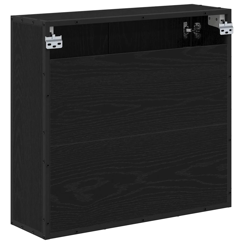 Scaffale da parete con lo scaffale Rovere Nero 65 x 20 x 60 cm 883613