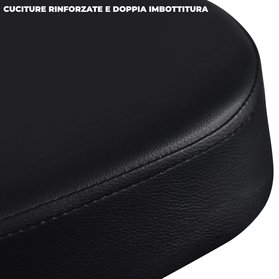 Sedia Sgabello Ortopedico Posturale Regolabile in Altezza con Cuscini Ultra-Comfort e Sistema di Bloccaggio Ruote Nera