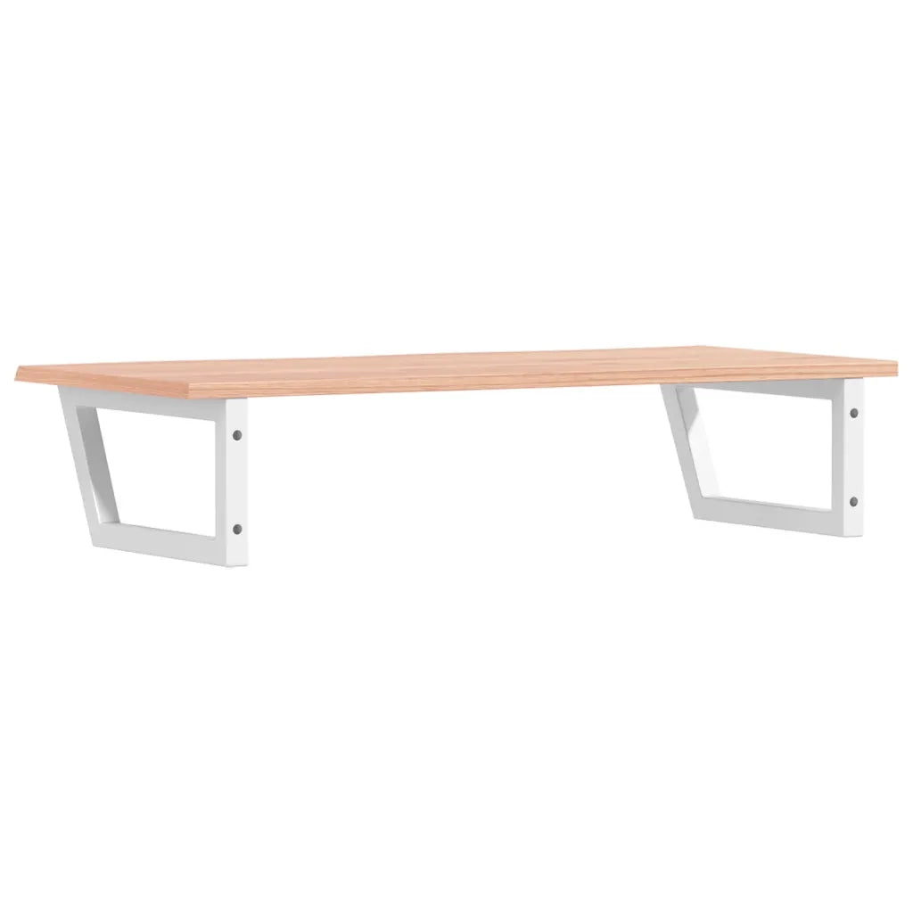 Ripiano a Parete per Lavabo in Acciaio e Massello di Rovere