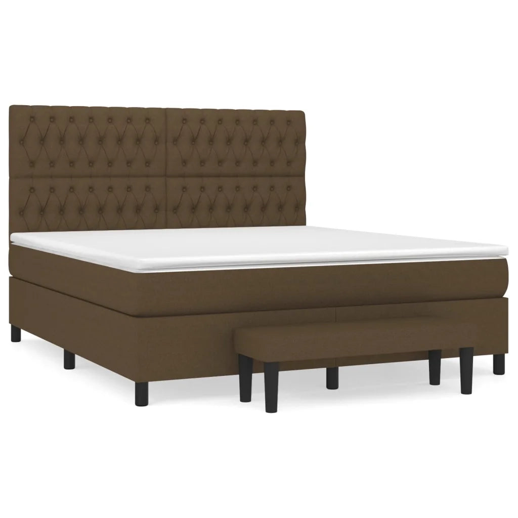 Giroletto a Molle con Materasso Marrone Scuro 180x200cm Tessuto 3136856