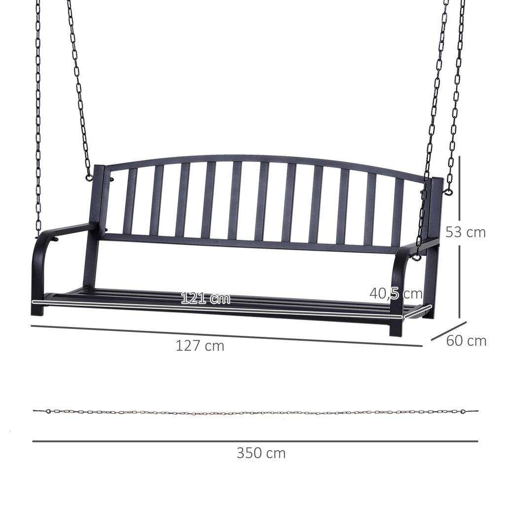 Dondolo da giardino 2 posti ¨C Xylo ¨C metallo nero 127x60x53 cm