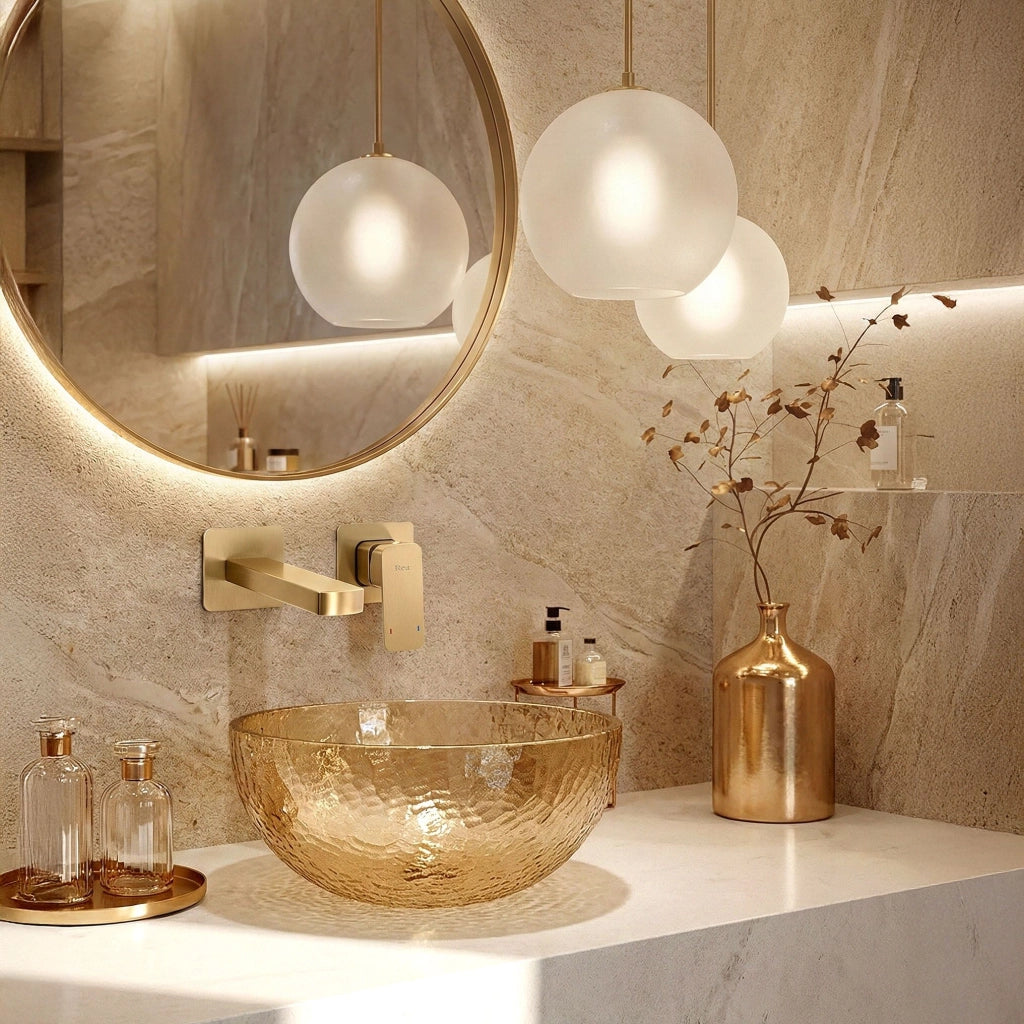 Rubinetto Da Parete Rea Arlo Brush Gold