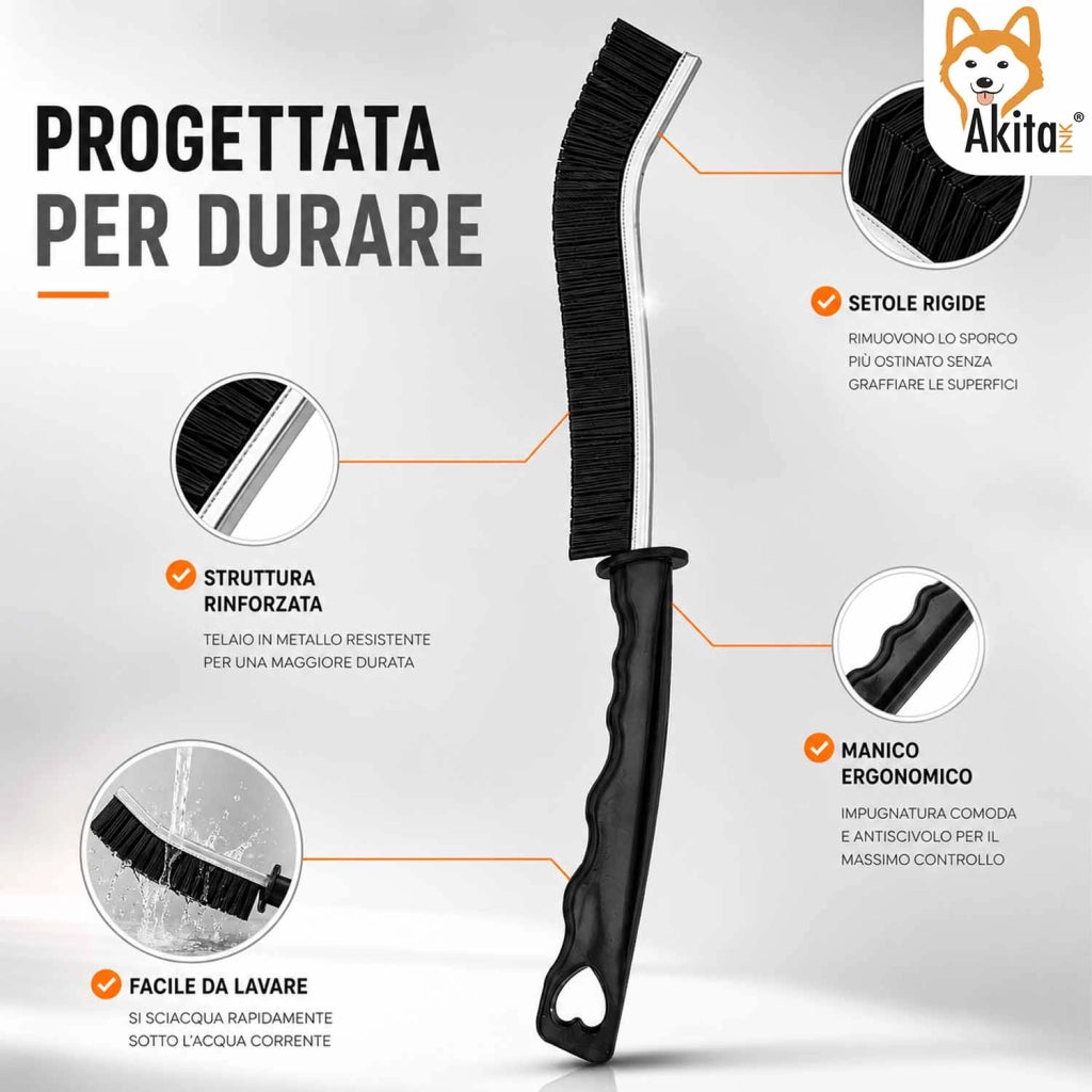 Akitaink Set 4 Spazzole Pulizia Fessure Dure
