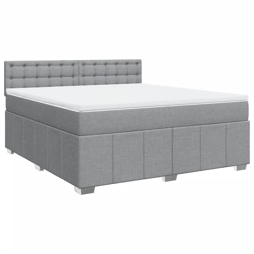 Giroletto a Molle con Materasso Grigio Chiaro180x200 cm Tessuto