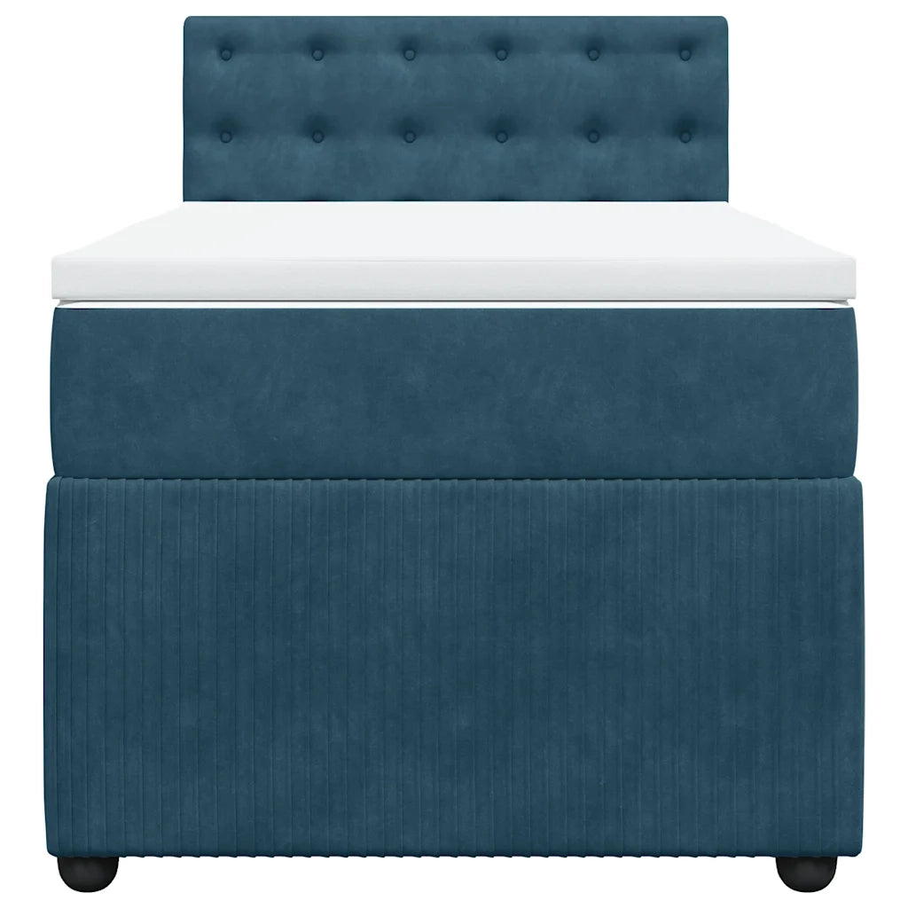 Giroletto a Molle con Materasso Blu 90x190 cm in Velluto 3287618