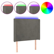 Testiera | Testata a LED Grigio Scuro 93x16x118/128 cm in Velluto