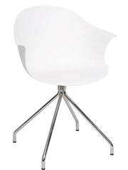 Sedia Moderna 53x61,5x80 cm in Metallo e Polipropilene Bianco