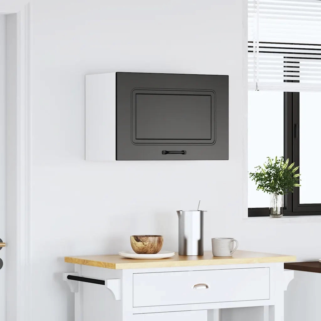 Pensile da Cucina-Mobile Cucina da Parete Kalmar Nero in Legno Multistrato 701410