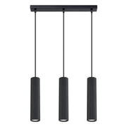Lampada a sospensione nera barra 3 tubi GU10 GRAVIO