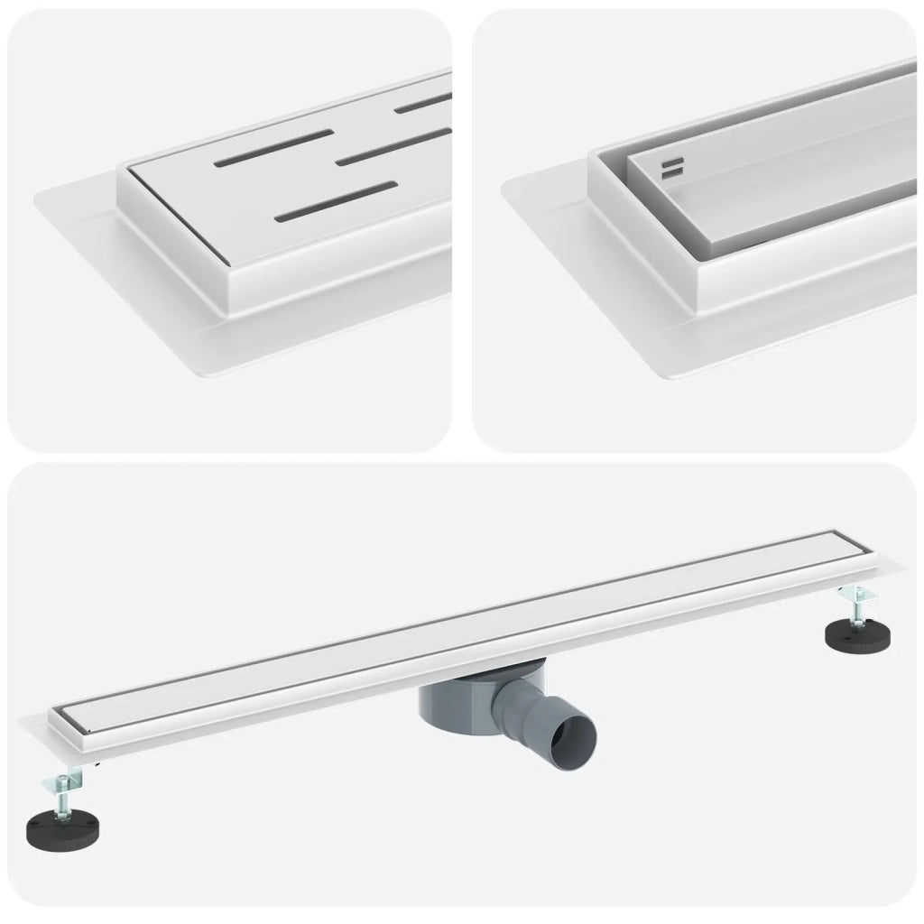 Scarico doccia 2-in-1 con sifone a 360° Argento 80 cm