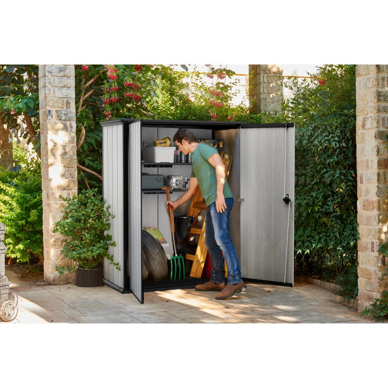 Portattrezzi in Duotech Verniciabile High-Store Cm. 140X73,6X170,4H Keter