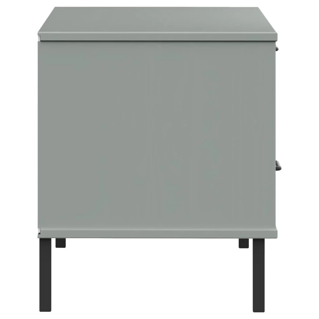 Mobile TV multimediale scaffale TV credenza mobile TV sala da pranzo soggiorno camera da letto con gambe in metallo legno di pino massiccio grigio 02_0026866