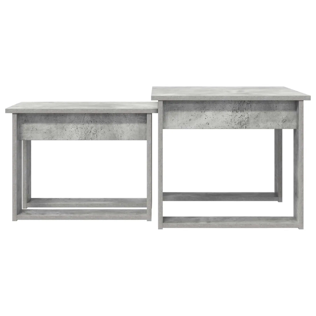 Set di Tavolini da Caffè 2 pcs Grigio cemento Legno multistrato