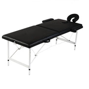 Lettino da massaggio pieghevole a 2 zone con struttura in acciaio inox nero 02_0001886