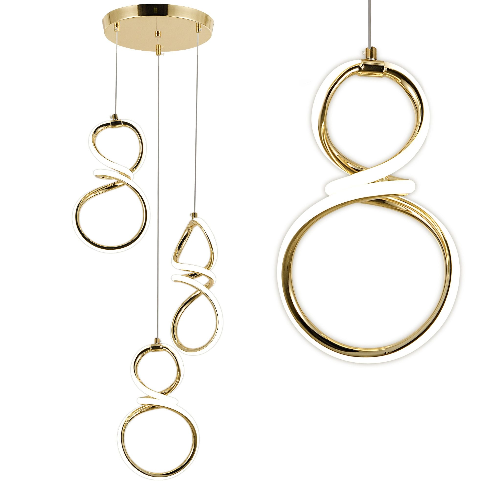 Lampada A Sospensione Led G073-3cpr Gold