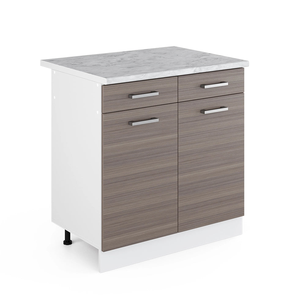 Vicco Base universale Grigio 80 cm con cassetti e ante, con piano di lavoro