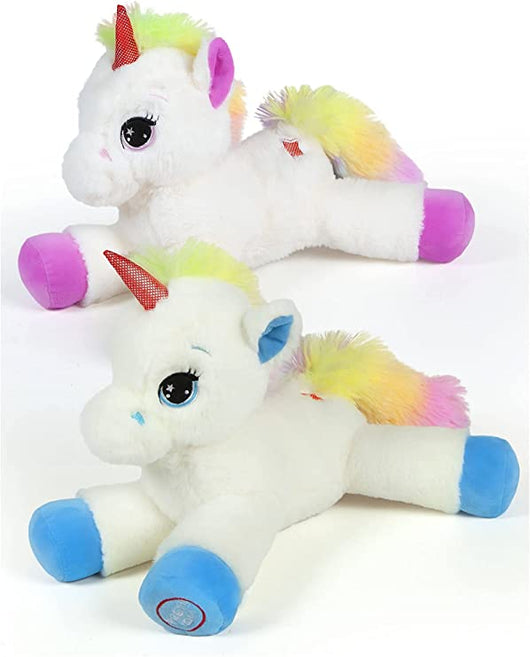 Unicorno Peluche Piccolo Medio Rosa o Azzurro 35 cm Materiale Morbido peluche Unicorno bambina peluche per festa complea