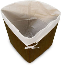 Cesto portabiancheria pieghevole pieghevole con borsa triangolare 65 cm bambù marrone 13_0001902_6
