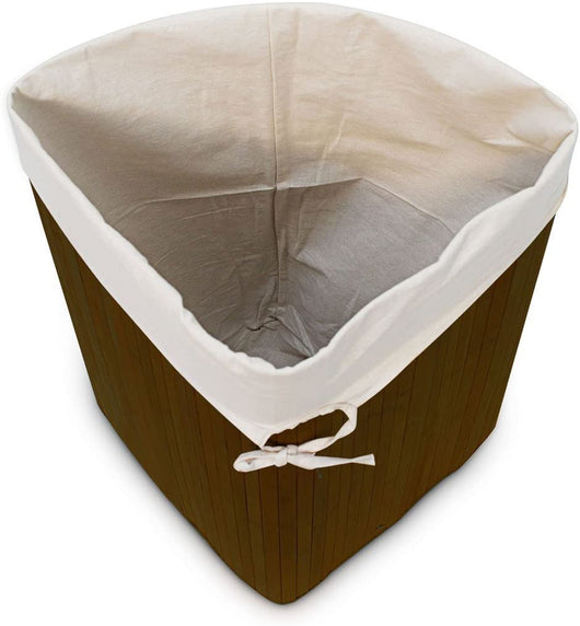 Cesto portabiancheria pieghevole pieghevole con borsa triangolare 65 cm bambù marrone 13_0001902_6