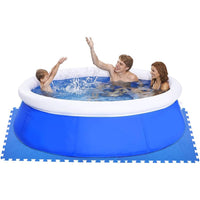 TAPPETO TAPPETINO PUZZLE MORBIDO PER PISCINA 60x60x0,8cm ANTISCIVOLO 6PZ BLU DIVINA HOME 43871