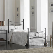 Letto in ferro singolo con pediera Nero CONCA 92x208x h117 cm