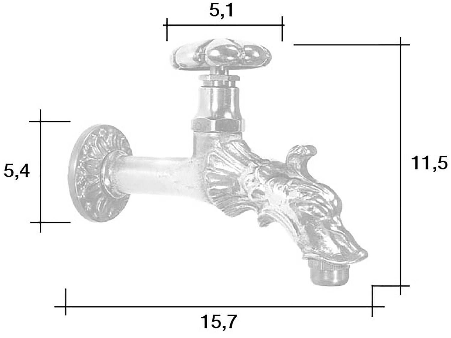 Rubinetto per Fontana da Giardino in Ottone Cromato con Attacco Rapido Morelli Rinascimento