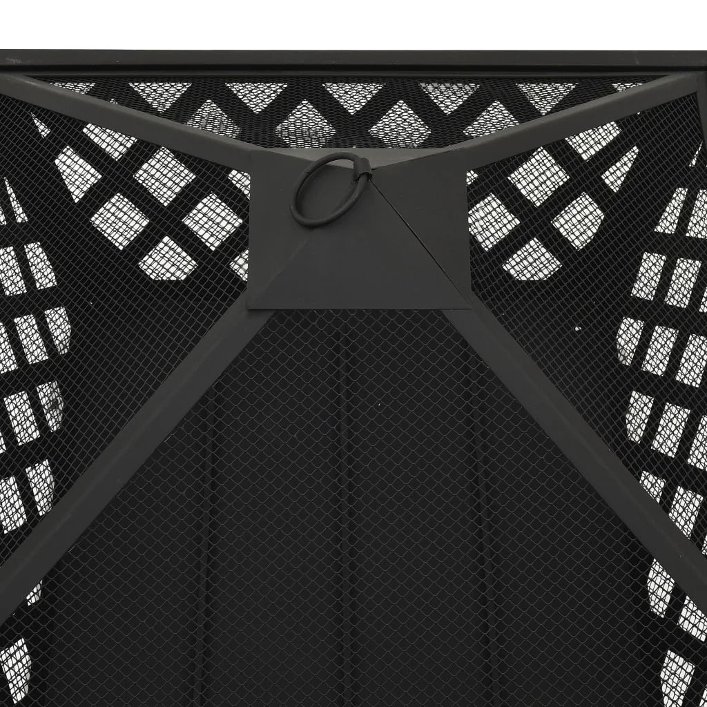 Braciere con attizzatoio 64 cm XXL acciaio nero 02_0005958