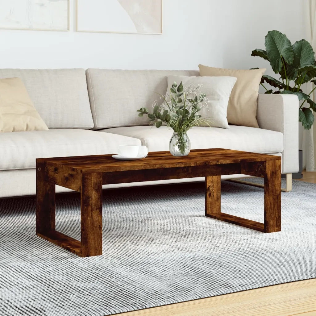 Tavolino da Salotto-Tavolino da soggiorno-Tavolo Rovere Fumo 102x50x35 cm Legno Multistrato
