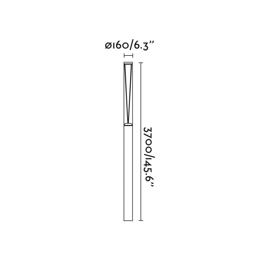 RUSH 3700 Lampione grigio scuro4000K 360§ wide