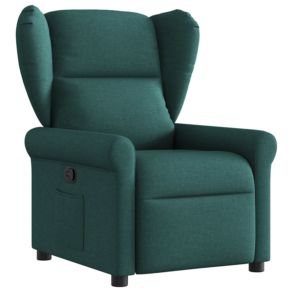 Divano Sedia-Poltrona Reclinabile in Tessuto Verde Scuro 839779