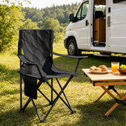 SEDIA PIEGHEVOLE DA CAMPEGGIO 47 x 76 x 80,5 cm Nera Set da 2 pezzi