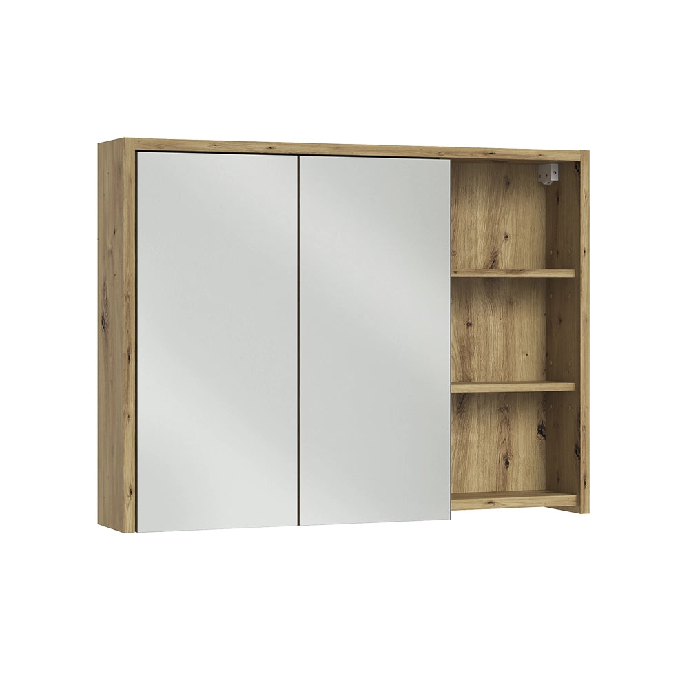 Specchio contenitore bagno Viola Cachemire/Rovere artigianale 100 x 75 cm Vicco