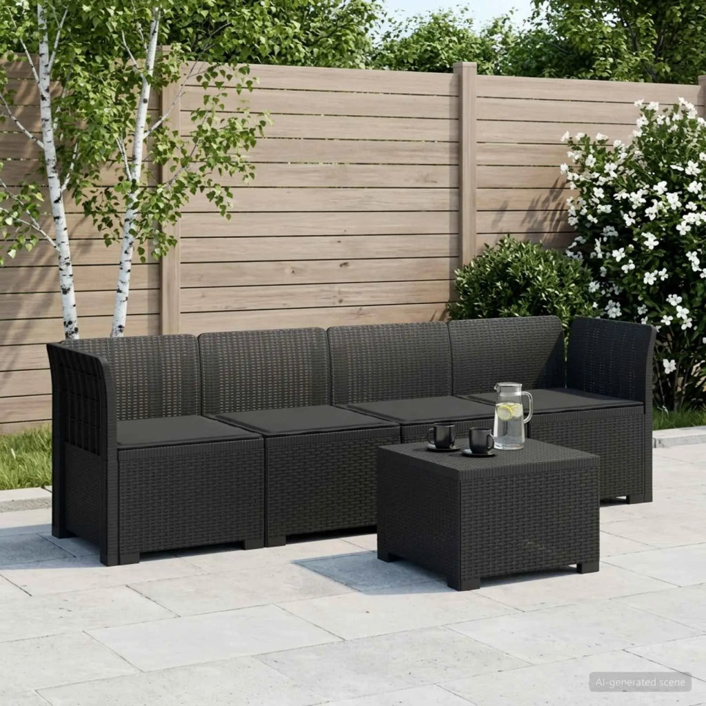 Divano da Giardino a 4 Posti con Cuscini in Stile Rattan PP 3443855