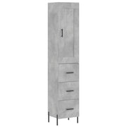 Credenza | Madia | Buffet da pranzo | Armadio da pranzo Grigio Cemento 34,5x34x180 cm in Legno Multistrato
