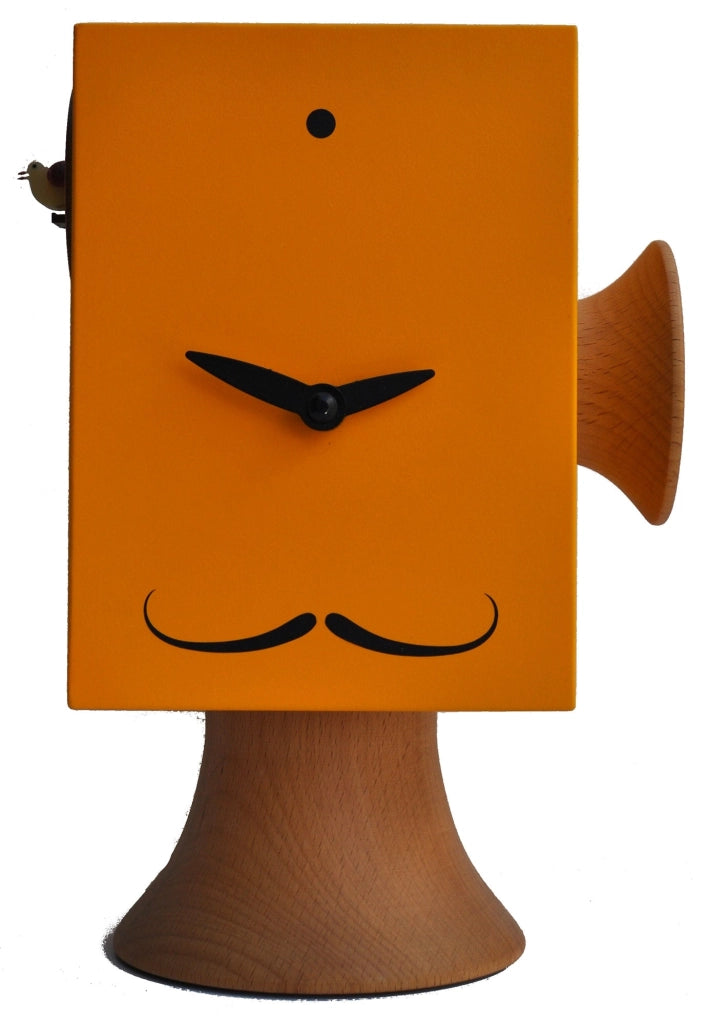 Orologio a Cucù da Appoggio 15X24X11Cm Pirondini Italia Faccine Dalì Giallo Melone