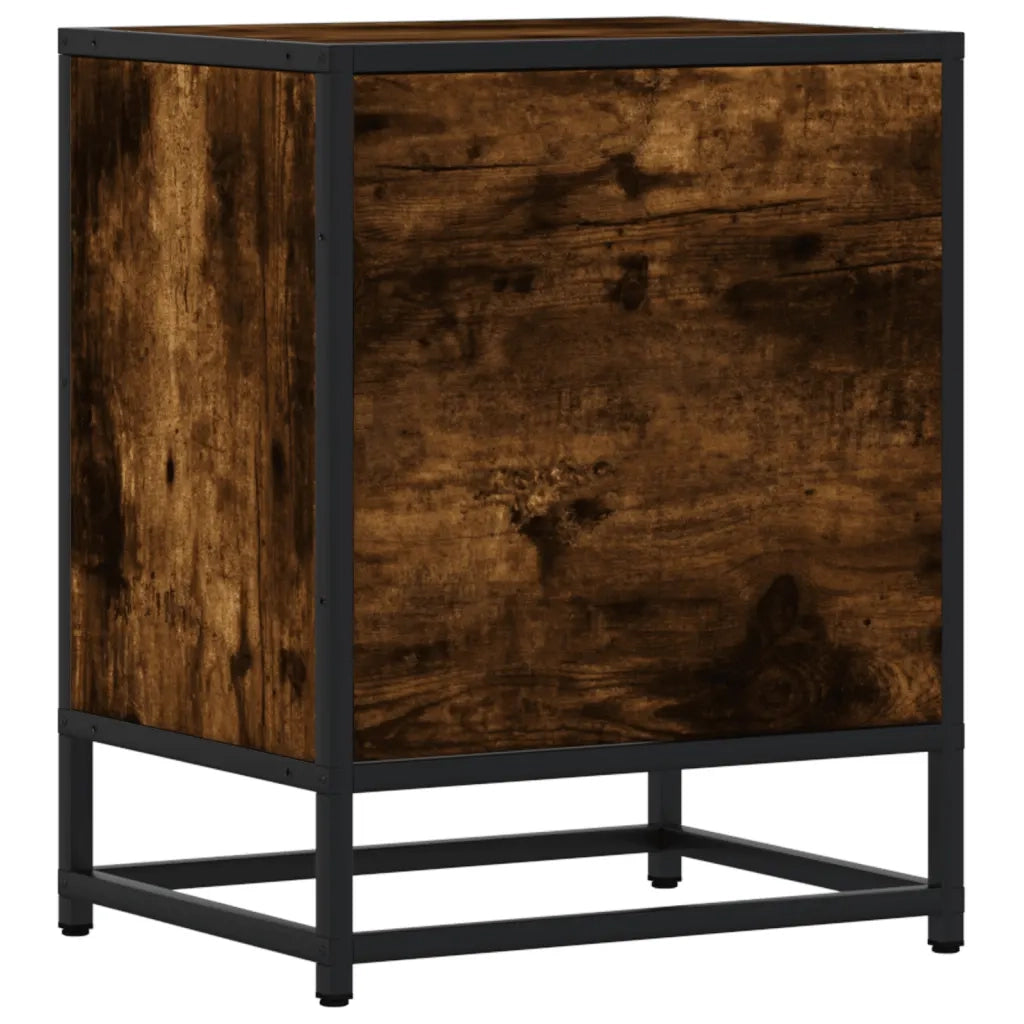 Comodino-Tavolino da notte Rovere Fumo 40x31x50 cm in Truciolato 298230