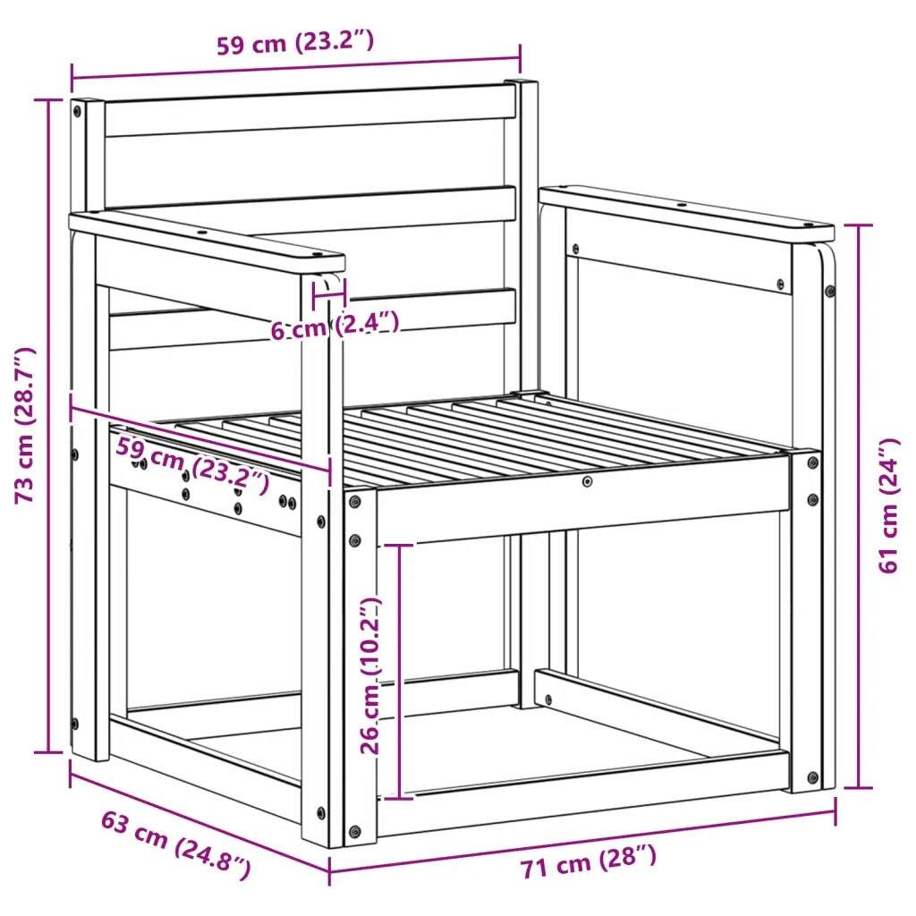 Set di divani da esterno Legno di Acacia Massello Bianco 3438963