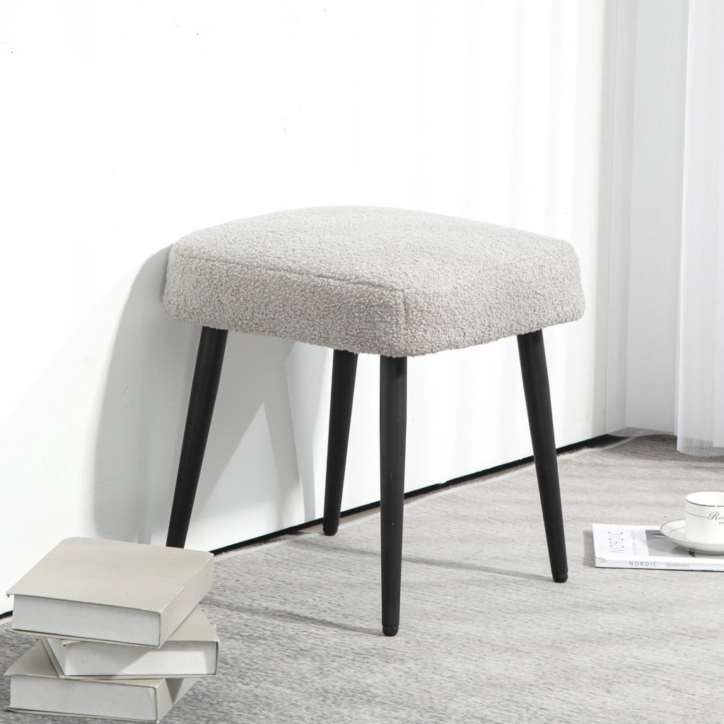 Pouf imbottito ¨C zephmum ¨C Grigio chiaro 42x42x44 cm