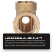 Connettori a 4 vie in rame - Connettori per pompe idrauliche - Messing duraturo - Riduzione delle perdite - Per pompe di elevazione - Utile per giardini e ...
