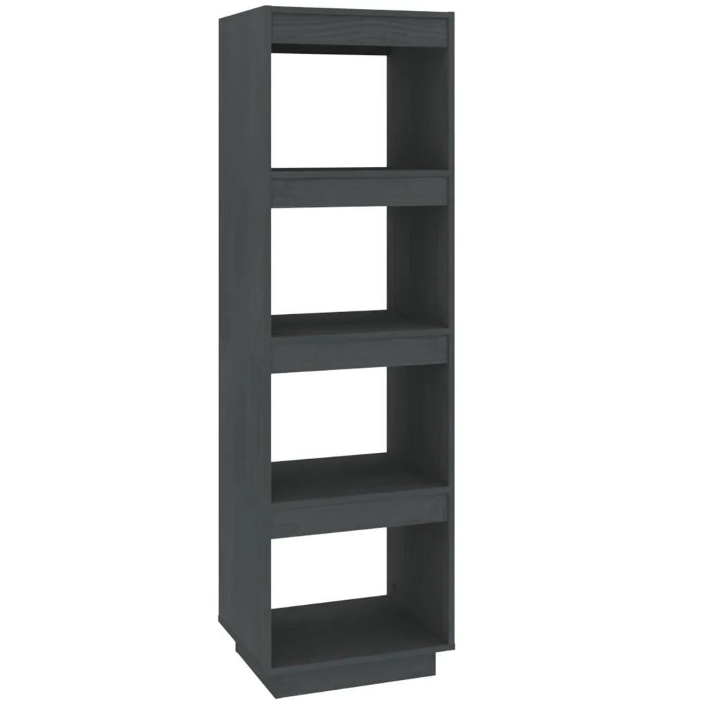 Libreria Divisorio-Scaffale per Libri-Mobile di Stoccaggio Grigio 40x35x135 cm in Massello di Pino