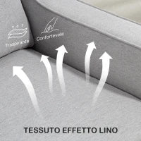 Poltrona Moderna in Tessuto con Imbottitura Spessa e Molle Insacchettate, 77x77x86 cm, Grigio
