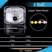 Corda Elastica 175 Metri - Largo 0,3 mm - Cordone Organizzatore - Scatola per Gioielli - Attività di Fai da Te per Ricamo