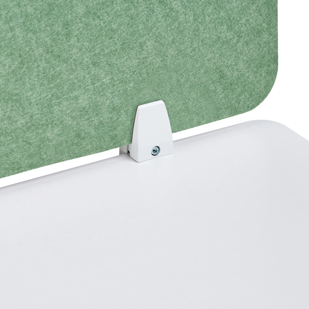 Pannello Divisorio da Scrivania Verde in PET con Rivestimento in Tessuto 120 x 50 cm Schermo Acustico per Ufficio e Home Office