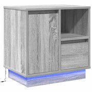 Comodino | Armadio da Notte | Mobiletto da notte Grigio 50 x 34,5 x 50 cm. Legno multistrato