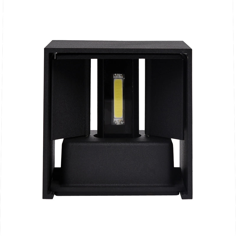 APPLIQUE LED CUBO NERO 10W LUCE NATURALE 4000K° CON EMISSIONE REGOLABILE - ILLUMINAZIONE MODERNA PER INTERNI ED ESTERNI IP65
